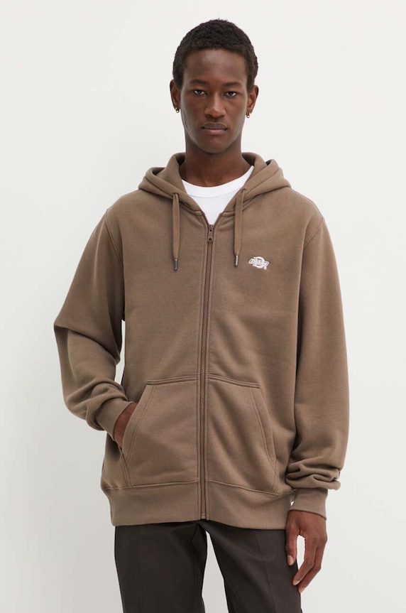 Dickies felpa SUMMERDALE ZIP THROUGH con marrone DK0A4YQA