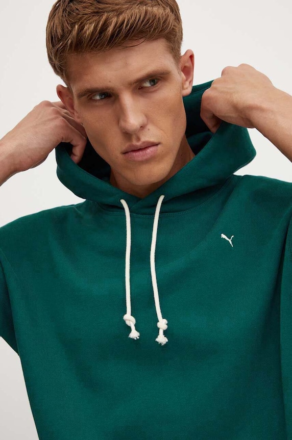 Bavlněná mikina Puma MMQ tyrkysová 624011