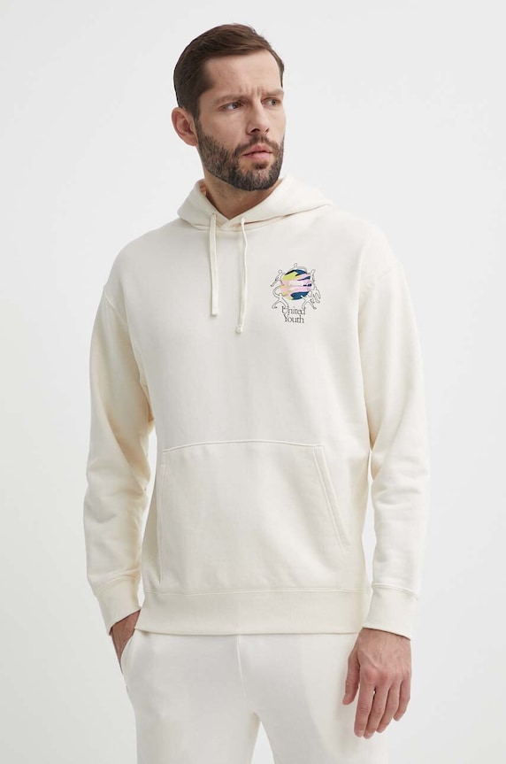 Puma bluza bawełniana nadruk beżowy 624361