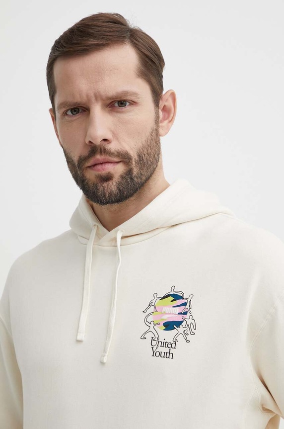 Puma bluza bawełniana beżowy 624361