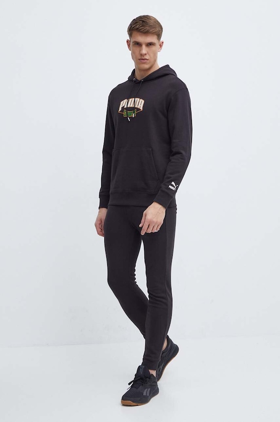 Puma pamut melegítőfelső 624396 fekete SS24