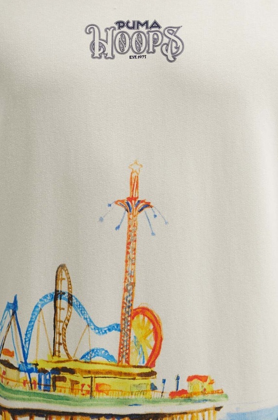 Βαμβακερή μπλούζα Puma 624735 μπεζ