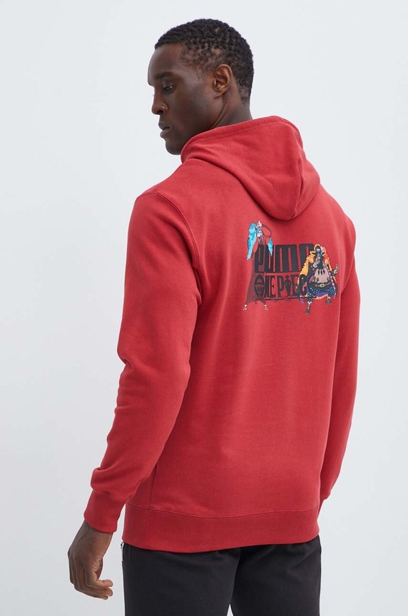 Oblečení Bavlněná mikina Puma X ONE PIECE 624666 červená