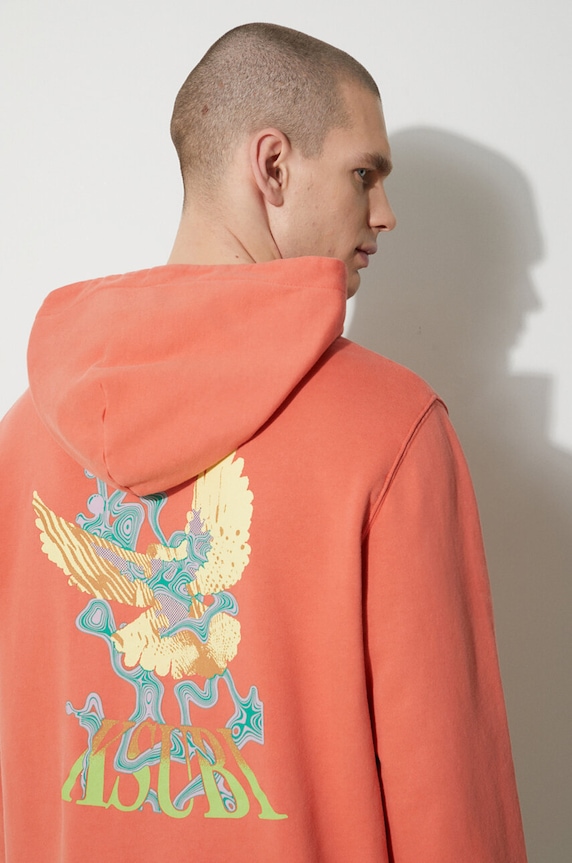 Pamučna dukserica KSUBI flight kash hoodie print narančasta MPS24FL009