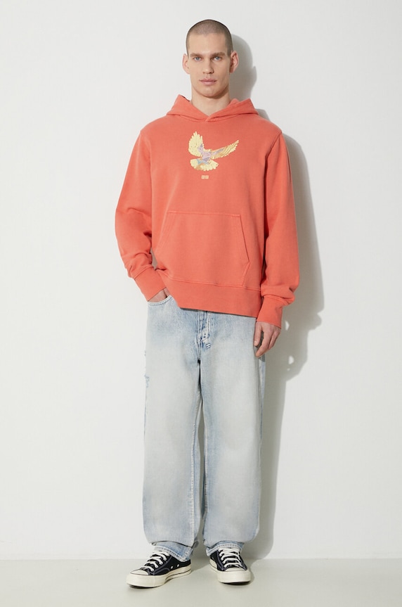 Pamučna dukserica KSUBI flight kash hoodie MPS24FL009 narančasta SS24