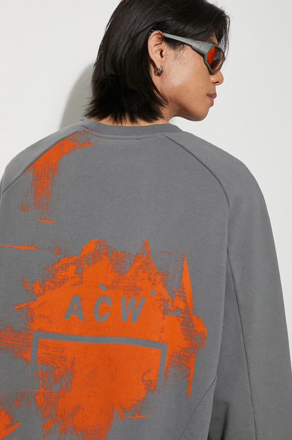 A-COLD-WALL* cotton sweatshirt Brushstroke Crewneck ACWMW184 gray