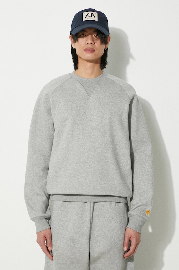 Carhartt WIP bluza Chase Sweat gładkie szary I033660.00MXX