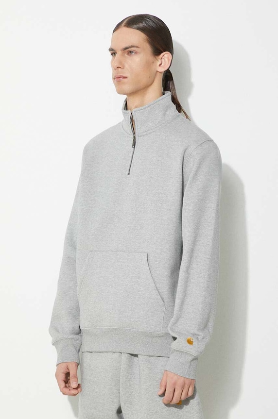 Carhartt WIP sweatshirt Chase Neck Zip Sweat gray I033665.00MXX
