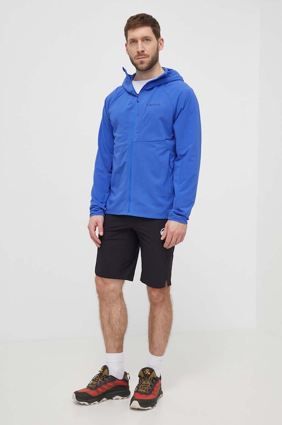 Marmot sportos pulóver Pinnacle DriClime Hoody M15385 kék SS24