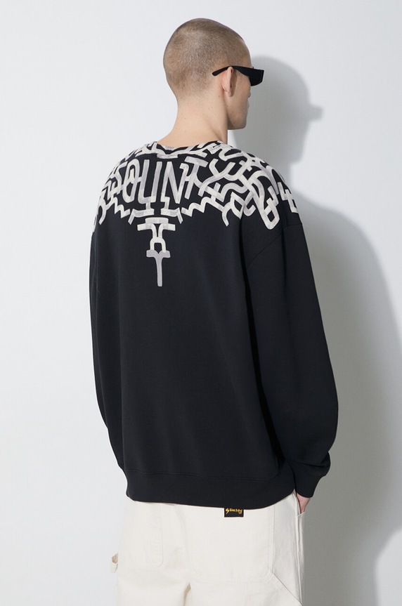 Clothing Marcelo Burlon cotton sweatshirt Graffiti Wings Comfort Crew CMBA097S24FLE001100C black