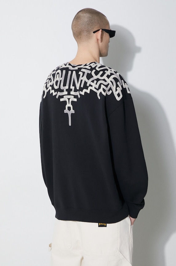 Clothing Marcelo Burlon cotton sweatshirt Graffiti Wings Comfort Crew CMBA097S24FLE001100C black