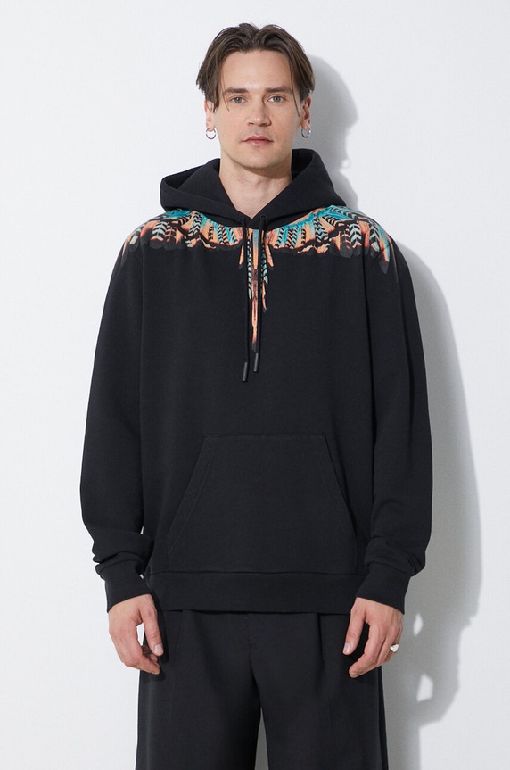 Marcelo Burlon cotton sweatshirt Grizzly Wings Regular Hoodie cotton black CMBB007S24FLE0021020
