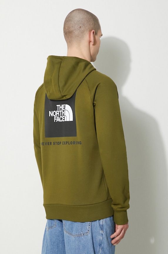 Oblečení Bavlněná mikina The North Face M Raglan Redbox Hoodie NF0A2ZWUPIB1 zelená