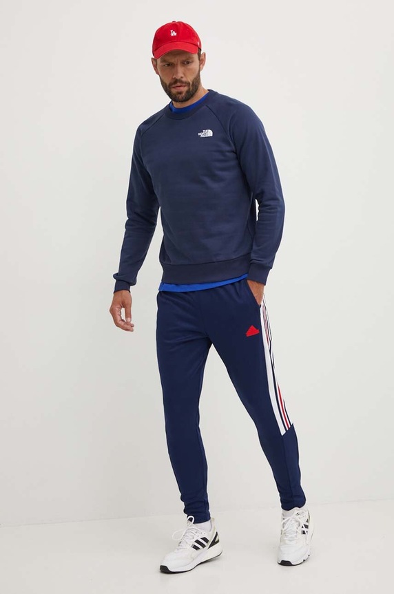 The North Face bluza bawełniana M Raglan Redbox Crew NF0A4SZ98K21 granatowy SS24