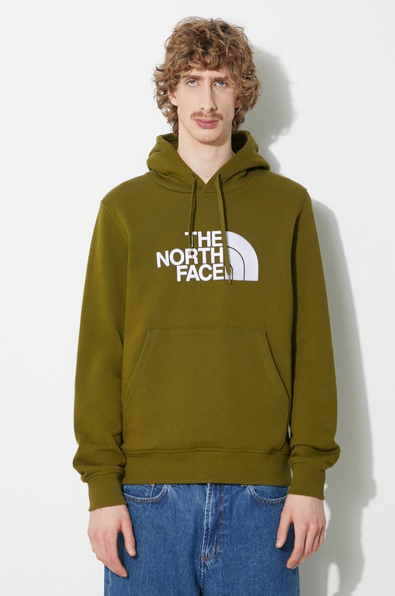Bavlnená mikina The North Face M Drew Peak Pullover Hoodie bavlna zelená NF00AHJYPIB1