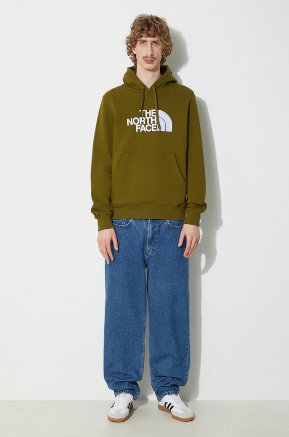 Bavlnená mikina The North Face M Drew Peak Pullover Hoodie NF00AHJYPIB1 zelená SS24