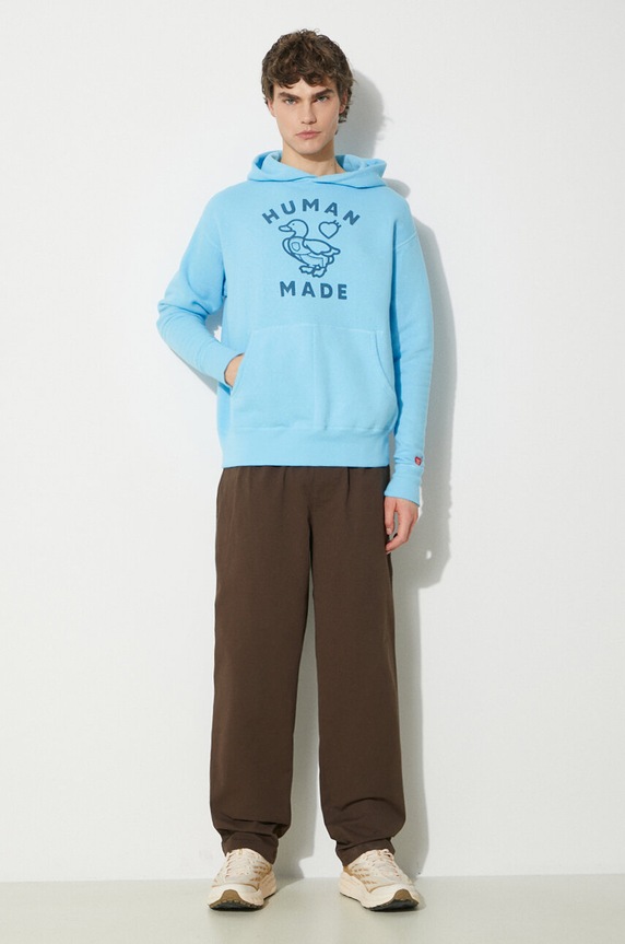 Памучен суичър Human Made Tsuriami Hoodie HM27CS028 син SS24