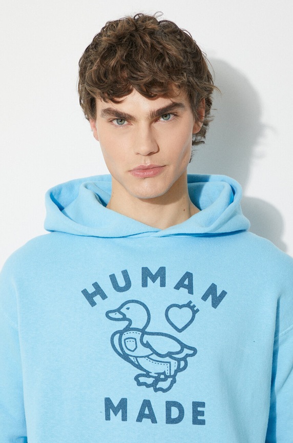 Памучен суичър Human Made Tsuriami Hoodie HM27CS028 син