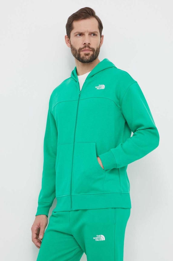 The North Face bluza z kapturem zielony NF0A87FBPO81
