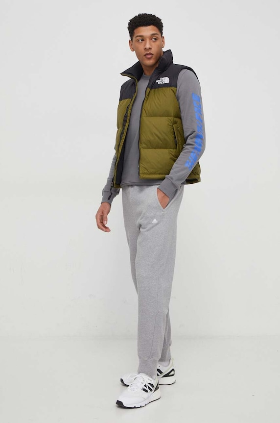 The North Face pamut melegítőfelső NF0A87EK0UZ1 szürke SS24