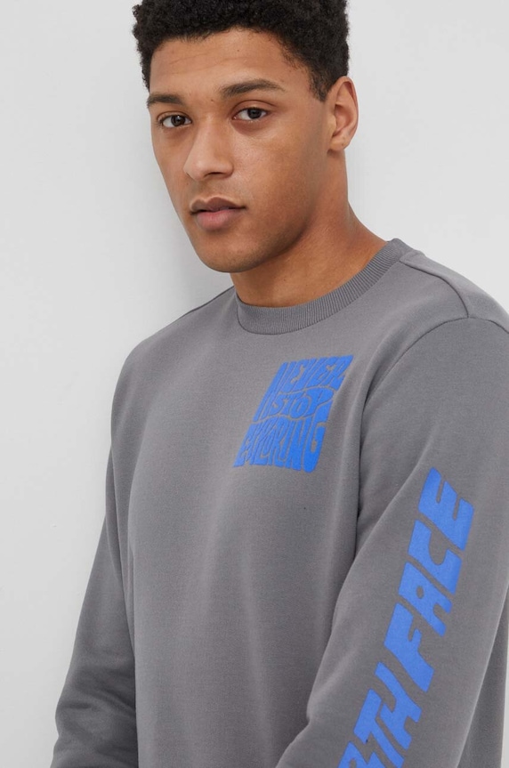 The North Face pamut melegítőfelső szürke NF0A87EK0UZ1