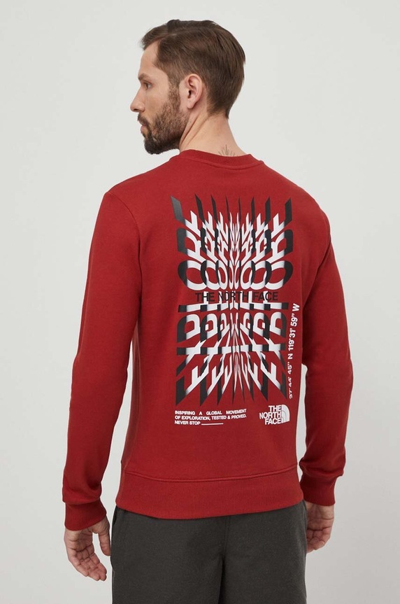Βαμβακερή μπλούζα The North Face κόκκινο NF0A87EBPOJ1