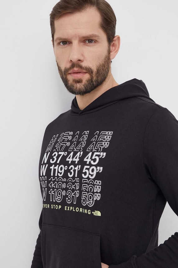 Bavlněná mikina The North Face s kapucí černá NF0A87EAJK31