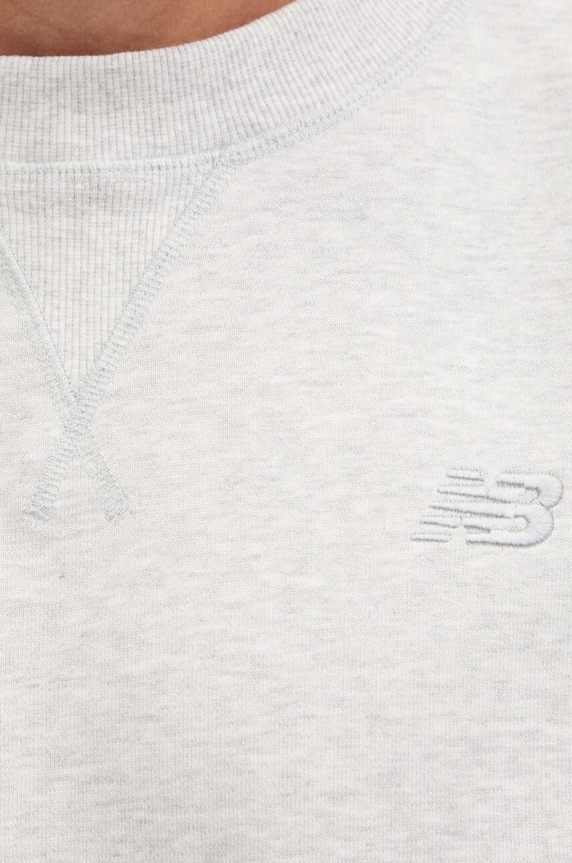 Βαμβακερή μπλούζα New Balance MT41506AHH γκρί