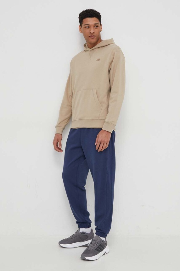 New Balance bluza bawełniana MT41534SOT MT41534SOT beżowy SS24