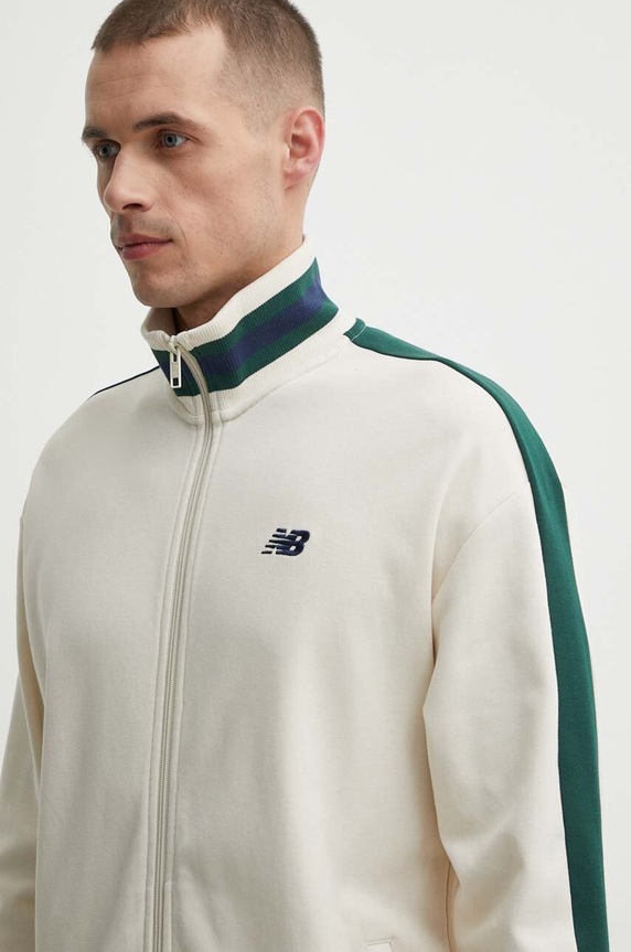 Памучен суичър New Balance MJ41503LIN MJ41503LIN бежов