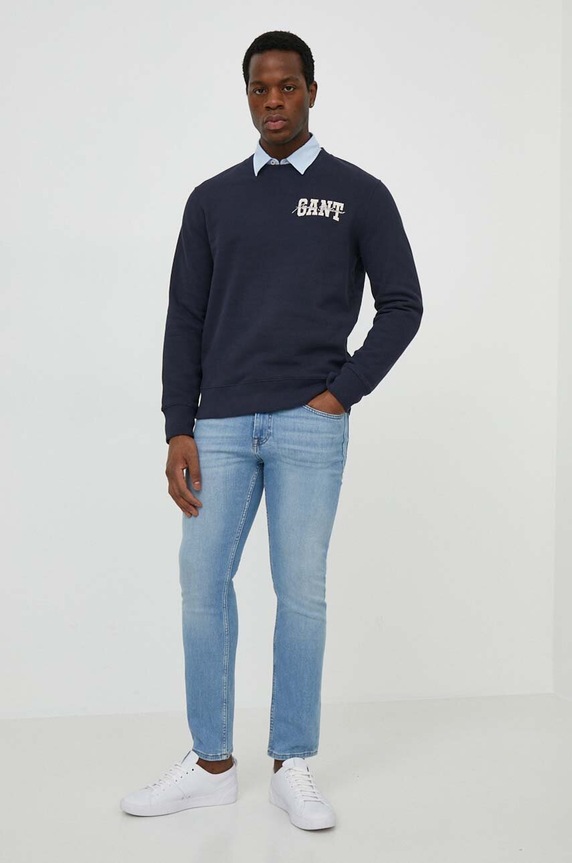 Gant pamut melegítőfelső 2006074 sötétkék SS24