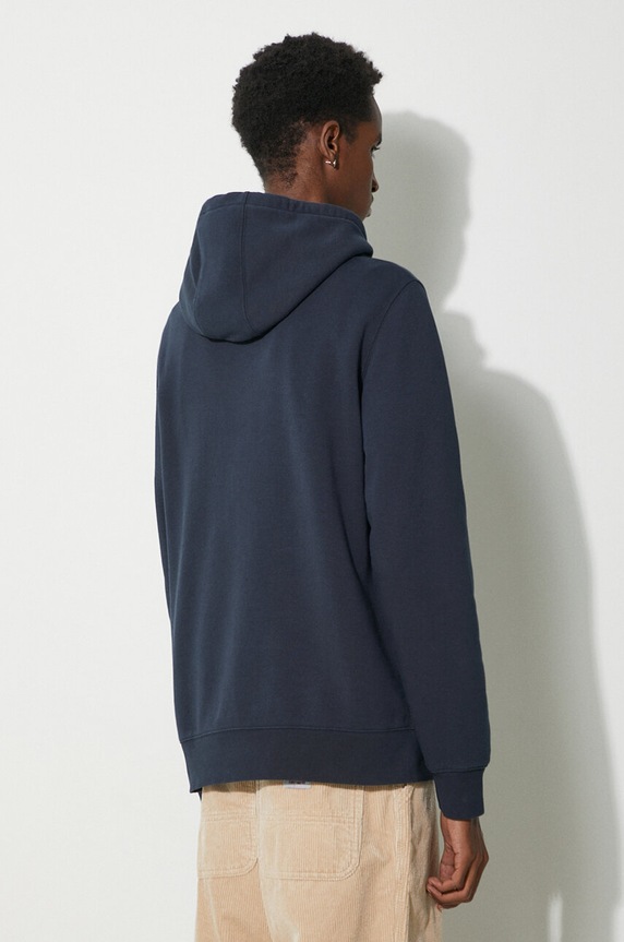 Îmbrăcăminte Woolrich bluza Logo Script Hoodie CFWOSW0224MRUT3684 bleumarin
