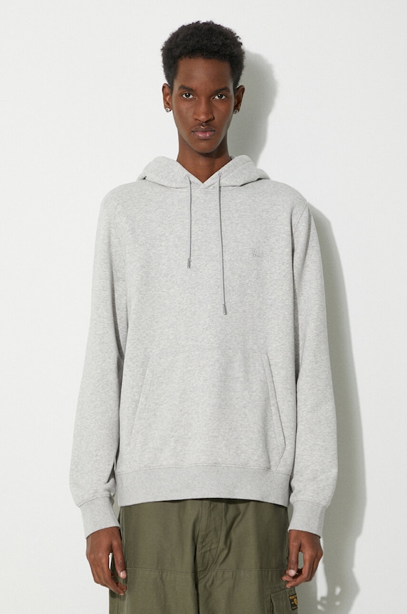 Mikina Woolrich Logo Script Hoodie šedá CFWOSW0224MRUT3684