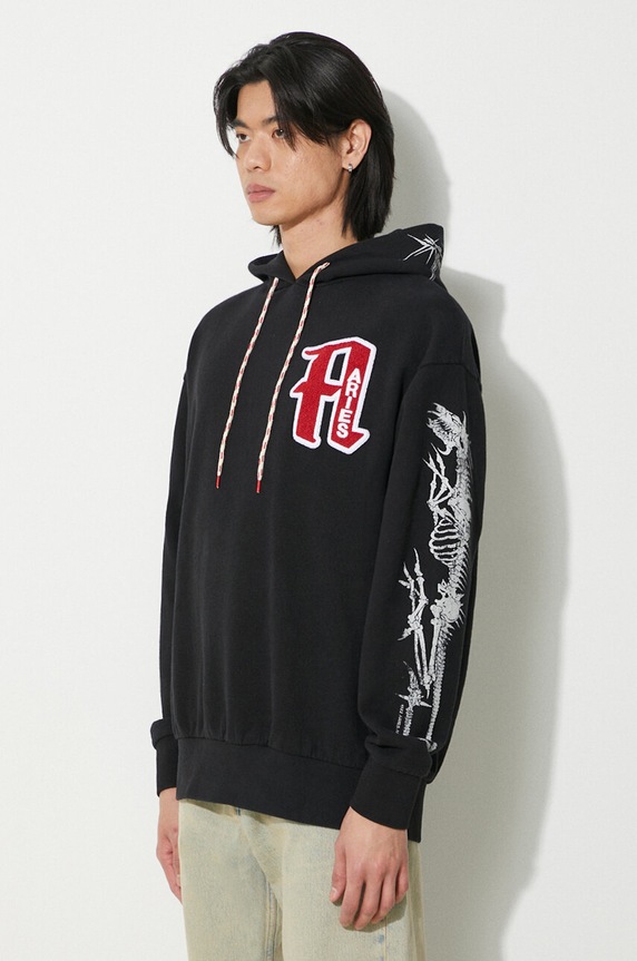 Aries cotton sweatshirt Nothing Matters Embroidered black SUAR20011X