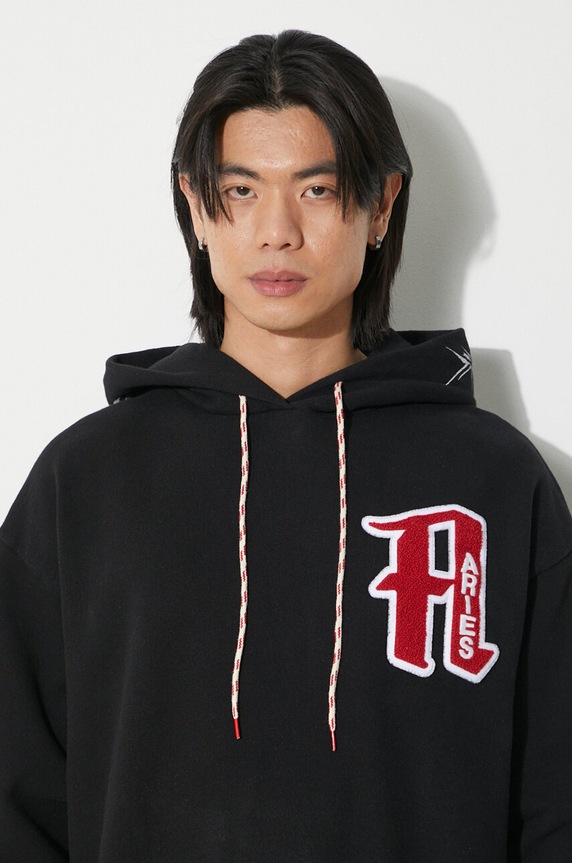 Aries cotton sweatshirt Nothing Matters Embroidered SUAR20011X black