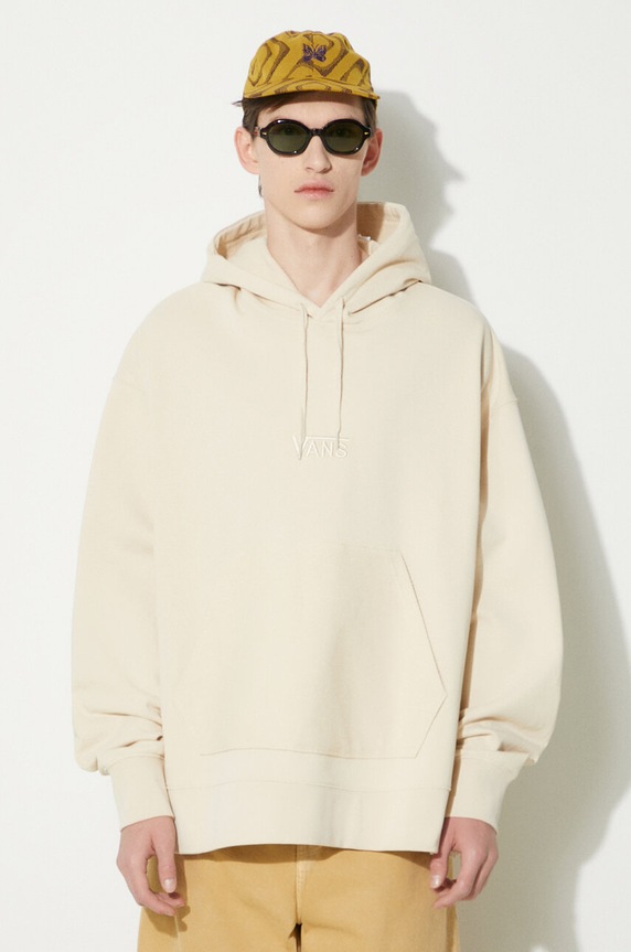 Vans pamut melegítőfelső Premium Standards Baggy Fleece Po LX bézs VN000GVSCHW1