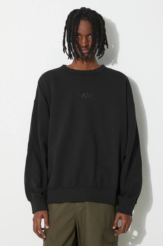 Pamučna dukserica Vans Premium Standards Crew Fleece LX bez uzorka crna VN000GBWBLK1