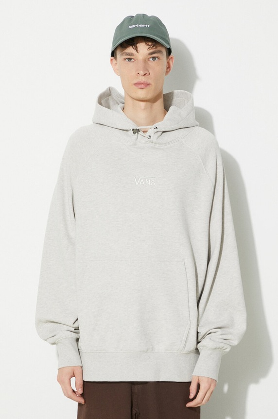 Vans hanorac de bumbac Premium Standards Hoodie Fleece LX cu gluga bej VN000GZ1RKZ1