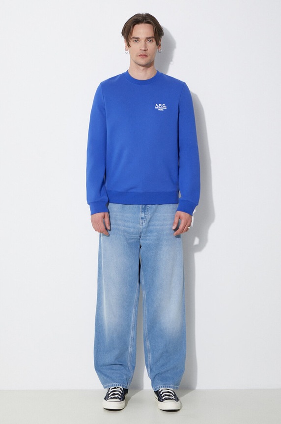 Памучен суичър A.P.C. sweat rider COEZD.H27699.TIC син SS24