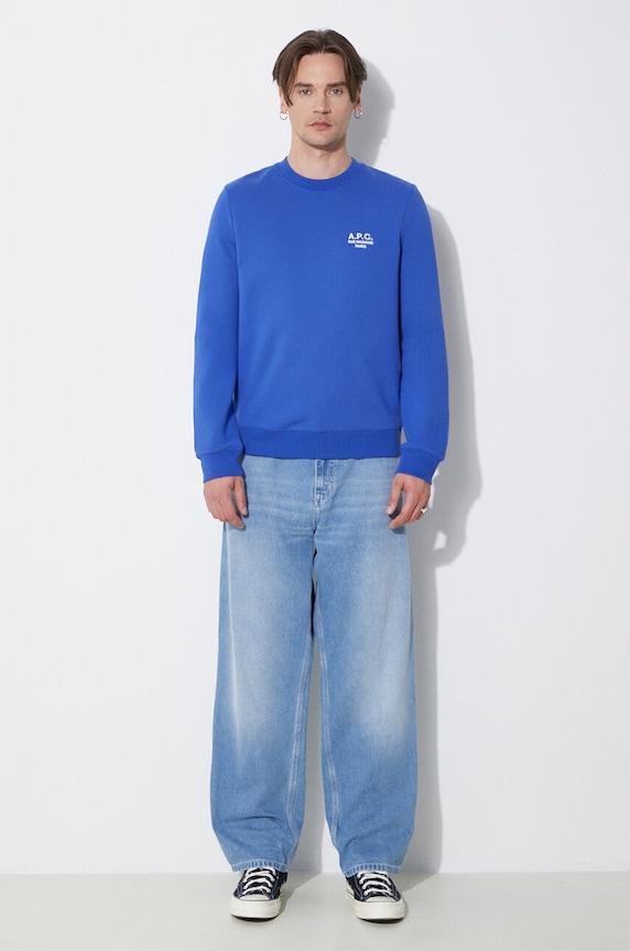 Памучен суичър A.P.C. sweat rider COEZD.H27699.TIC син SS24