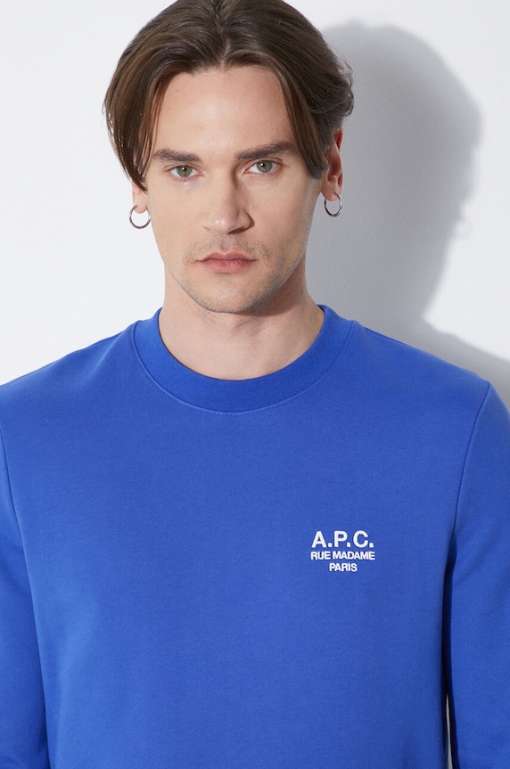 Памучен суичър A.P.C. sweat rider COEZD.H27699.TIC син
