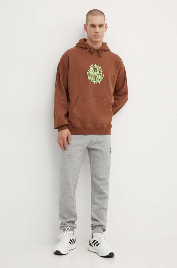 Bavlnená mikina Rip Curl 04FMFL hnedá SS24