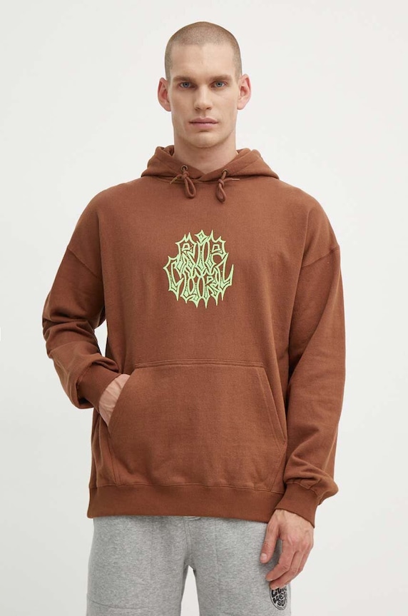 Bavlnená mikina Rip Curl hnedá 04FMFL