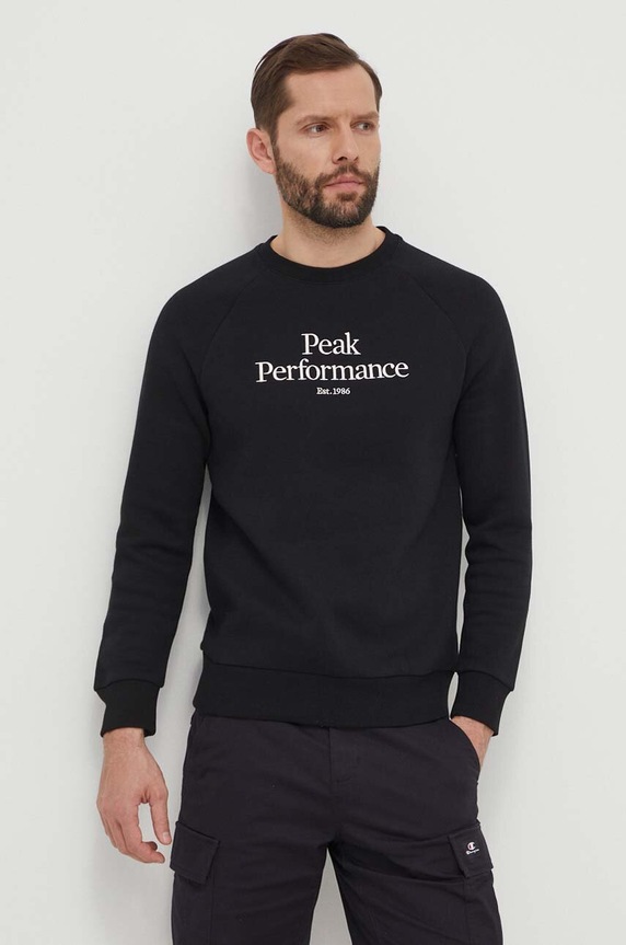 Mikina Peak Performance bez kapucne čierna G79593