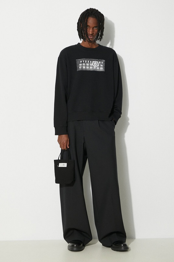 MM6 Maison Margiela cotton sweatshirt SH0GU0007 black SS24