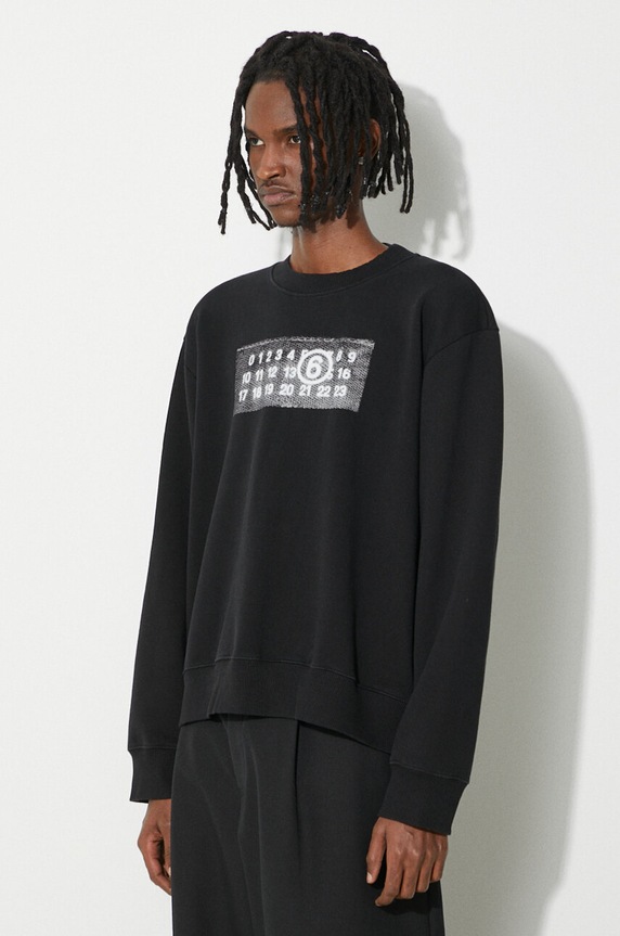 Clothing MM6 Maison Margiela cotton sweatshirt SH0GU0007 black