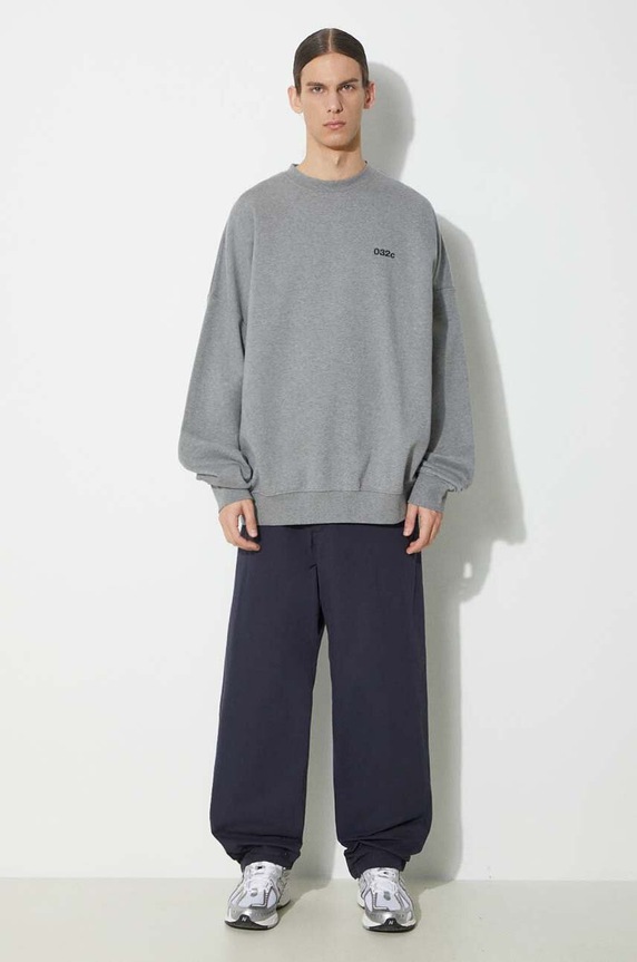 Bavlněná mikina 032C 'Mutli-Media' Bubble Crewneck SS24.C.2022 šedá SS24
