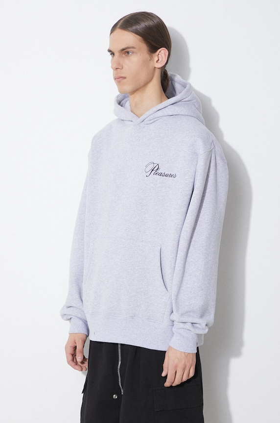 Дрехи Суичър PLEASURES Cafe Hoodie P24SP026.GREY сив