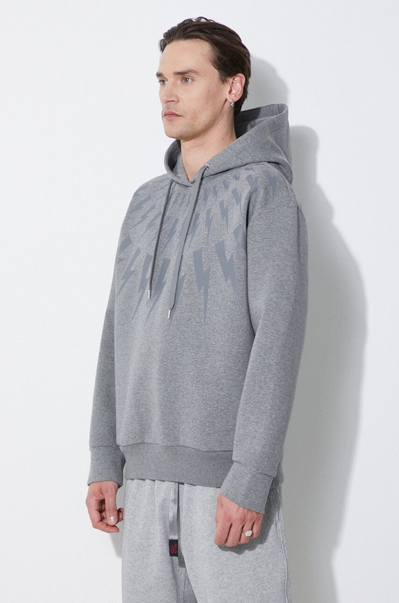 Neil Barrett sweatshirt Fairisle Thunderbolt Sweatshirt gray MY72186A.Y506.756N