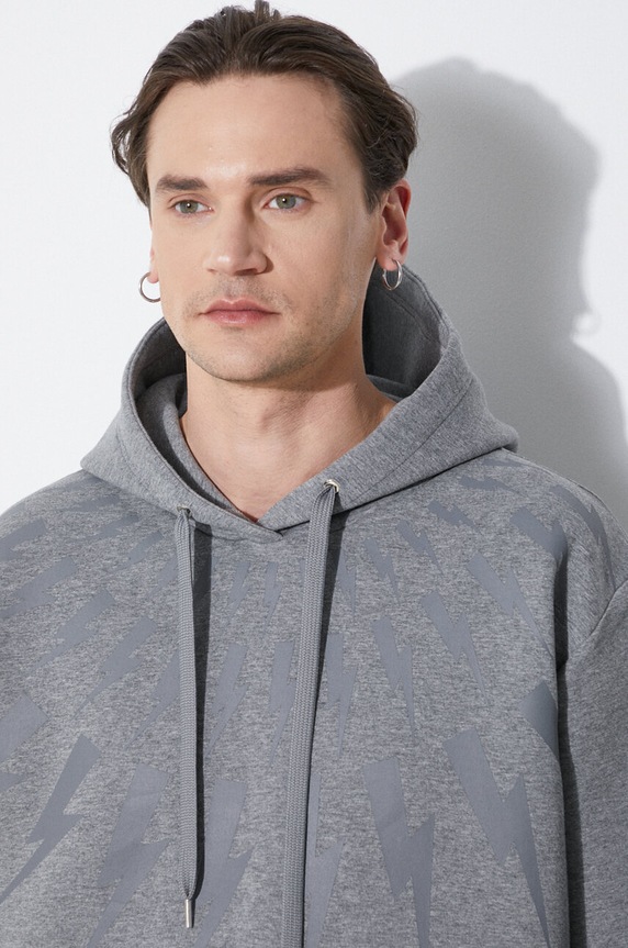 Neil Barrett sweatshirt Fairisle Thunderbolt Sweatshirt MY72186A.Y506.756N gray